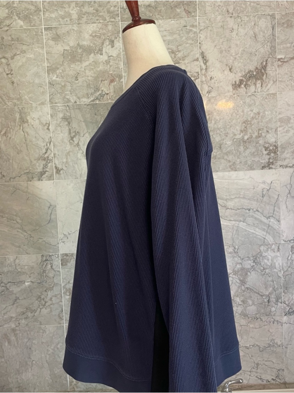 Municipal Side Zipper Waffle Long Sleeve Top - Picture 5 of 8